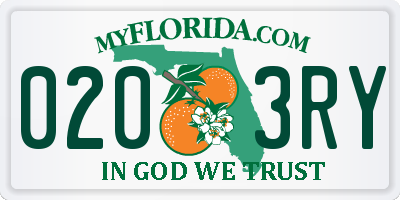 FL license plate 0203RY