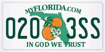 FL license plate 0203SS