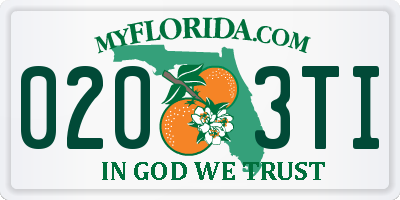 FL license plate 0203TI