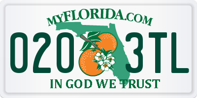 FL license plate 0203TL
