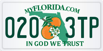 FL license plate 0203TP