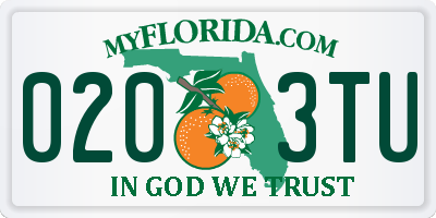 FL license plate 0203TU
