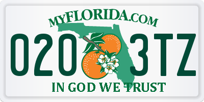 FL license plate 0203TZ
