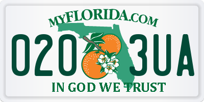 FL license plate 0203UA