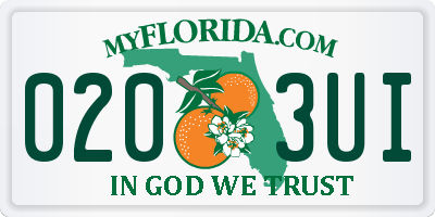 FL license plate 0203UI