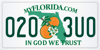 FL license plate 0203UO