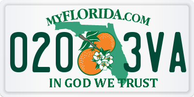 FL license plate 0203VA
