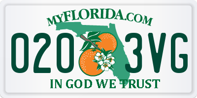 FL license plate 0203VG