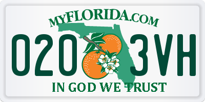 FL license plate 0203VH