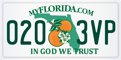 FL license plate 0203VP
