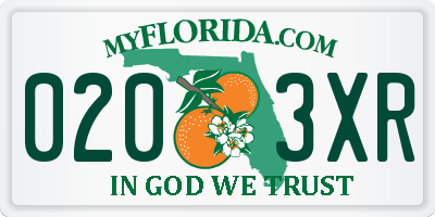 FL license plate 0203XR