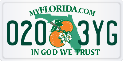 FL license plate 0203YG