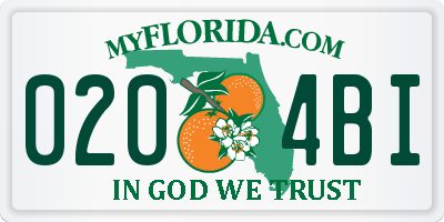 FL license plate 0204BI