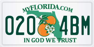 FL license plate 0204BM