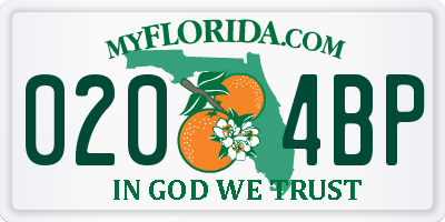 FL license plate 0204BP