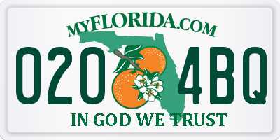 FL license plate 0204BQ