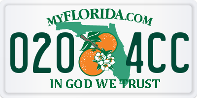 FL license plate 0204CC