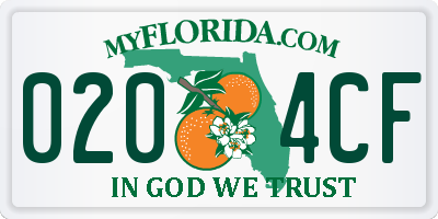 FL license plate 0204CF