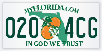 FL license plate 0204CG