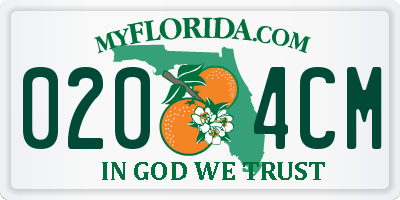 FL license plate 0204CM