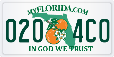 FL license plate 0204CO