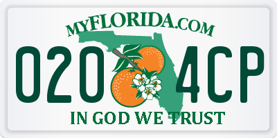 FL license plate 0204CP