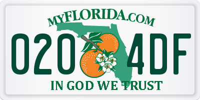 FL license plate 0204DF