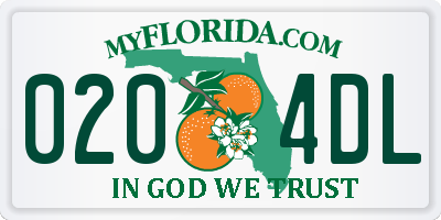 FL license plate 0204DL