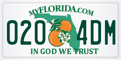 FL license plate 0204DM
