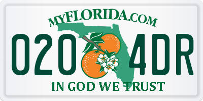 FL license plate 0204DR