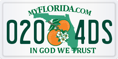 FL license plate 0204DS
