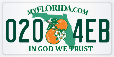 FL license plate 0204EB