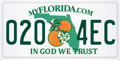 FL license plate 0204EC