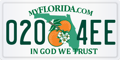FL license plate 0204EE