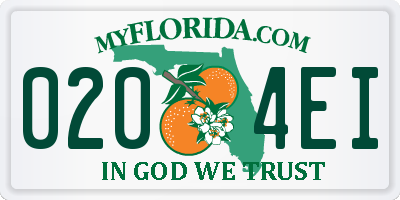 FL license plate 0204EI
