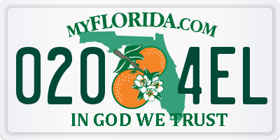 FL license plate 0204EL
