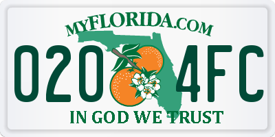 FL license plate 0204FC