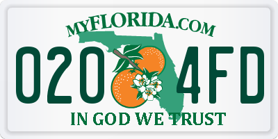 FL license plate 0204FD