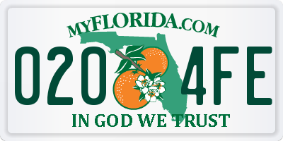 FL license plate 0204FE