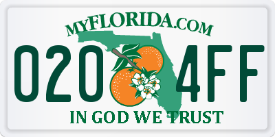 FL license plate 0204FF