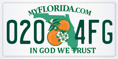 FL license plate 0204FG