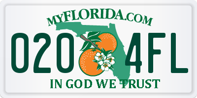 FL license plate 0204FL