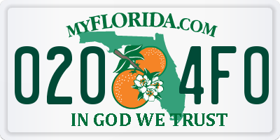 FL license plate 0204FO