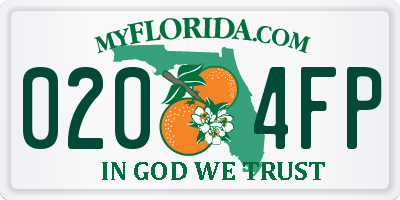 FL license plate 0204FP