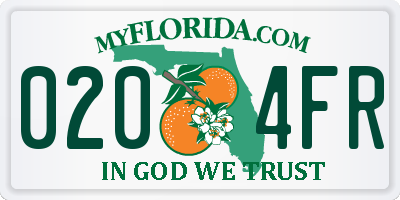 FL license plate 0204FR