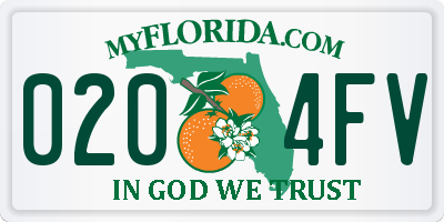 FL license plate 0204FV