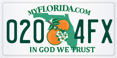 FL license plate 0204FX
