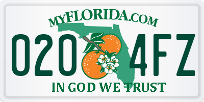 FL license plate 0204FZ