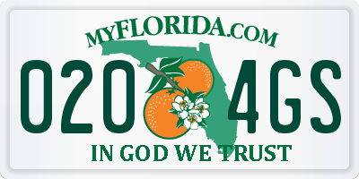 FL license plate 0204GS