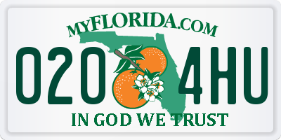 FL license plate 0204HU